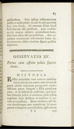 Observatio XV. - Observatio XXII.