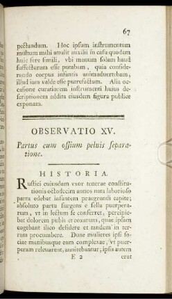 Observatio XV. - Observatio XXII.