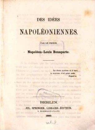 Des idées napoléoniennes
