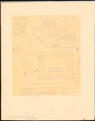 Zeughaus (Arsenal) und Häuser der Festungsinspektion, Metz: Situationsplan (Blatt II), Maßstabsleiste