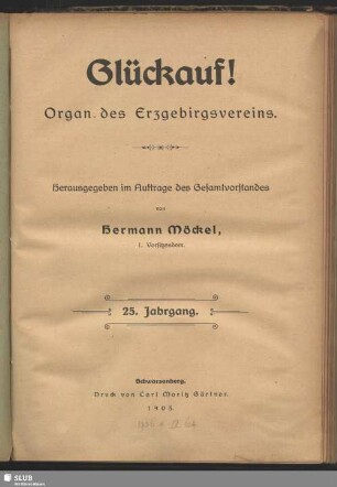25.1905: Glückauf : Zeitschrift des Erzgebirgsvereins