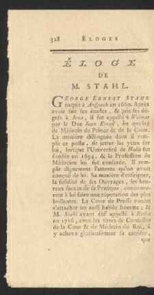 Éloge De M. Stahl