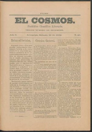 Tercer número de diciembre, Sábado 31 de 1892