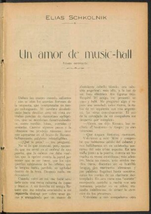 Un amor de music-hall : Novela sentimental