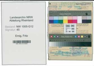Entnazifizierung Fritz Emig , geb. 10.01.1906 (Ingenieur)