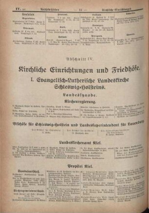 Abschnitt IV. Kirchliche Einrichtungen und Friedhöfe.