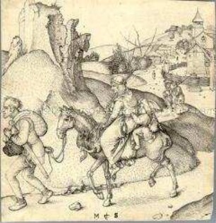 Bauernfamilie auf dem Weg zum Markt
