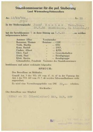 Bucher, Josef