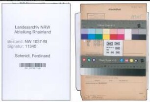 Entnazifizierung Ferdinand Schmidt , geb. 07.07.1888 (Landesinspektor)