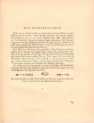 Das Fabrikzeichen