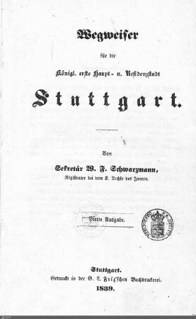 1839: Stuttgarter Adressbücher, 1839