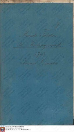 Monatstabellen des Kreisregiments: 1752 Januar-Dezember. 1753 Januar-Dezember. 1754 Januar-Dezember