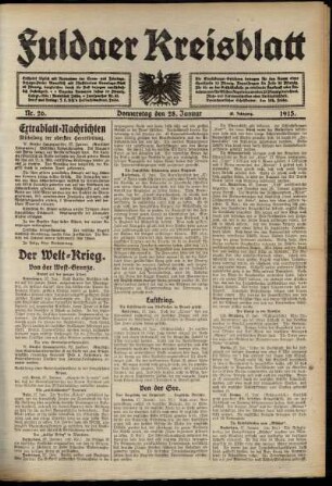 Ausgabe vom Donnerstag, den 28. Januar 1915.