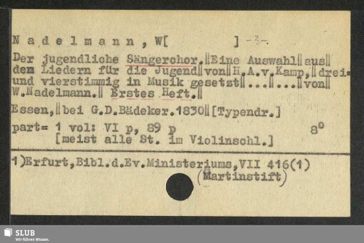 N: [Zettelkatalog der RISM-Arbeitsstelle Dresden (Musikdrucke)]