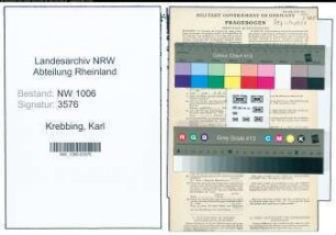 Entnazifizierung Karl Krebbing , geb. 17.12.1906 (Landwirt)