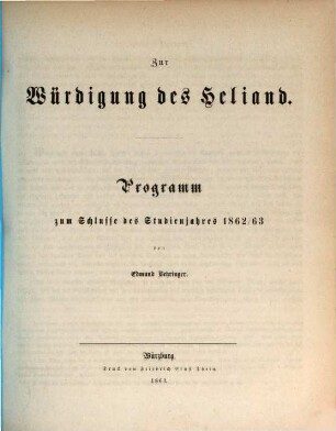 Programm : zum Schlusse des Studienjahres .... 1862/63