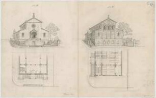 Thiersch, August ; Zürich (Schweiz); Kath. - Apostolische Kirche, Projekt - Grundrisse, Perspektiven