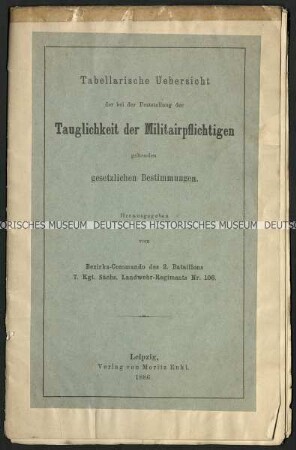 Tabelle zur Feststellung der Tauglichkeit von militärpflichtigen Personen