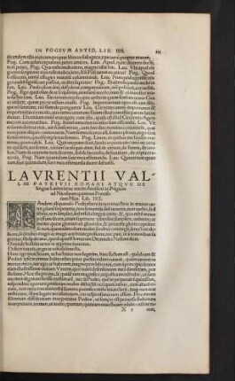 Laurentii Vallae ... Lib. IIII.