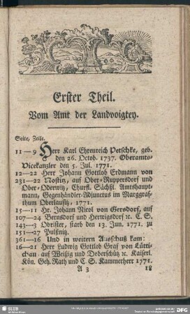 Erster Theil. Vom Amt der Landvoigtey