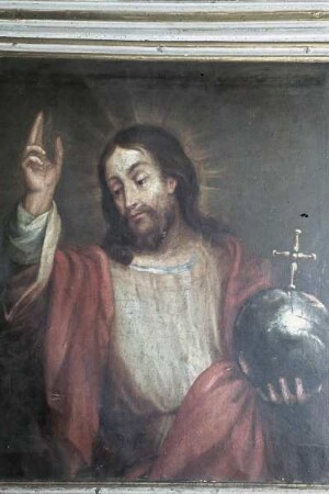 Typologische Darstellung von Szenen des Neuen Testaments — Christus mit der Weltkugel