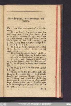 Verbesserungen, Veränderungen und Zusätze.