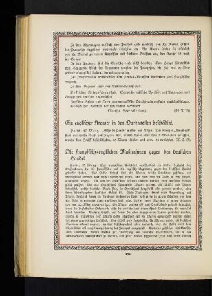 Ein englischer Kreuzer in den Dardanellen beschädigt.