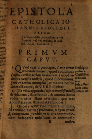 Epistolae catholicae Joannis Apostoli ... exposita