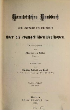 Homiletisches Handbuch zum Gebrauch bei Predigten über die evangelischen Perikopen, 3,1