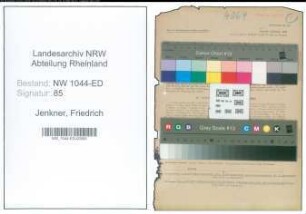 Entnazifizierung Friedrich Jenkner , geb. 06.10.1900 (Lehrer)