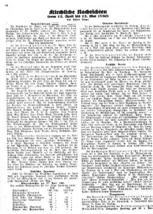 Kirchliche Nachrichten : vom 12. April bis 12.Mai 1930