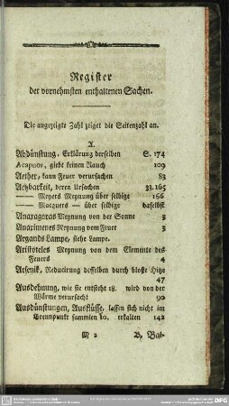 Register der vornehmsten enthaltenen Sachen
