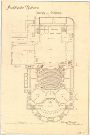 Fischer, Theodor; Heilbronn; Stadt-Theater - Grundriss EG