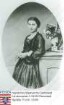 Thiersch, Johanna geb. Freiin v. Liebig (1836-1926) / Porträt in Medaillon, stehend, vorblickend, Kniestück