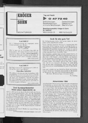 Adventsfeier 1984