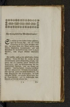 Verehrungswürdige Menschenfreunde!