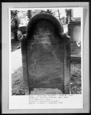 Grabstein von Rosalie Scheuer, geborene Kahn (gestorben 1908.04.23)