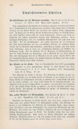 338-351 Empfehlenswerthe Schriften
