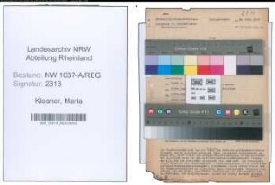 Entnazifizierung Maria Klosner , geb. 25.10.1900 ()