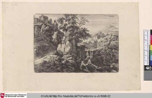 [Landschaft mit Wasserfall; The triple cascade]
