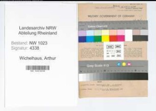 Entnazifizierung Arthur Wichelhaus , geb. 08.01.1900 (Kaufmann)