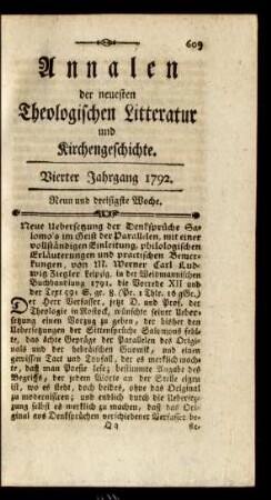 Neun und dreißigste Woche