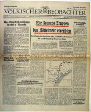 NS-Tageszeitung "Völkischer Beobachter" u.a. zum Spanischen Bürgerkrieg