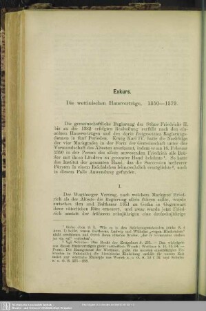 Exkurs. Die wettinischen Hausverträge. 1350-1379