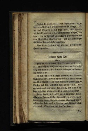 Jahann Karl Rey, Kantor.