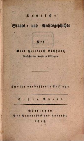 Deutsche Staats- und Rechtsgeschichte, 1