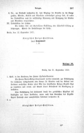 Anlage 38. Berlin, den 21. September 1853