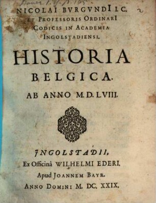 Historia Belgica : ab anno 1588