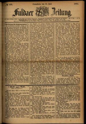 Ausgabe vom Samstag, den 13. Juni 1885.