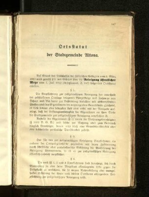 Ortsstatut der Stadtgemeinde Altona.